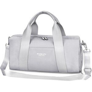 🆕Women Grey Compact Gym Bag Mini Sport Bag with Wet Pocket Compartment Bag